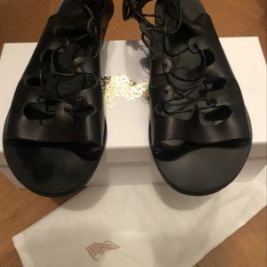 Ancient Greek black leather sandars